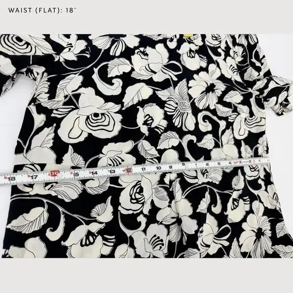 Anthropologie Maeve Zola Floral Shift Dress Black Ivory 2 - Picture 7 of 9